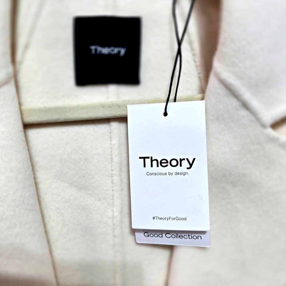 NWT Theory Clairene Wool Cashmere Jacket Ivory Retail $595 Size Small - Picture 3 of 9